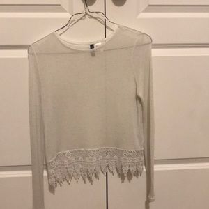 H&M sheer white sweater